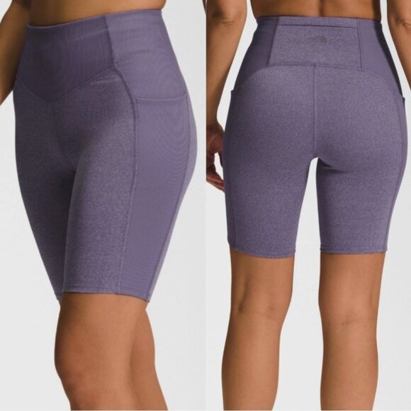 The North Face Purple Biker Compression Shorts w/ Pockets | Size M - Picture 1 of 4